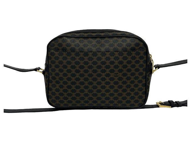 Triomphe Céline CELINE Vintage Macadam Blazon Schultertasche Braun Schwarz - Ansicht 3