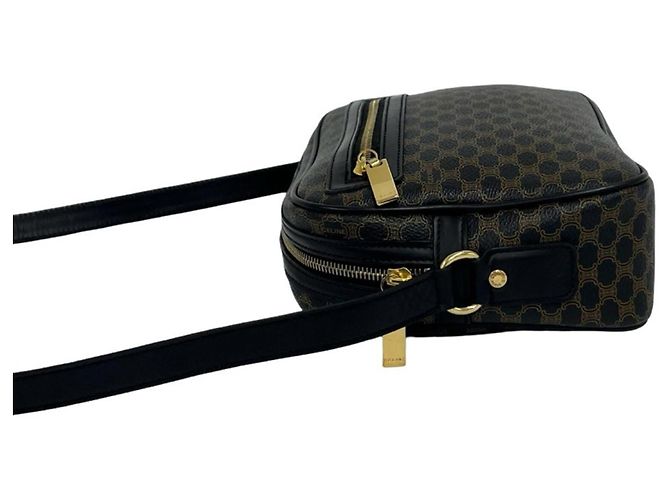 Triomphe Céline CELINE Vintage Macadam Blazon Schultertasche Braun Schwarz - Ansicht 5