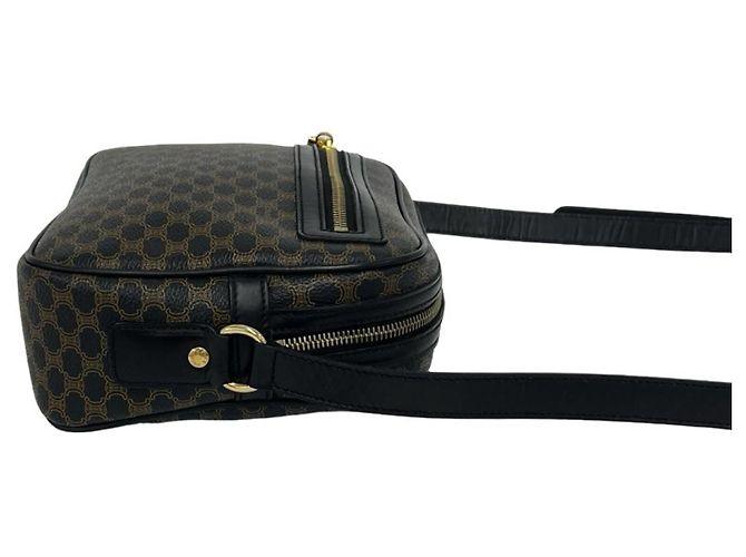 Triomphe Céline CELINE Vintage Macadam Blazon Schultertasche Braun Schwarz - Ansicht 6