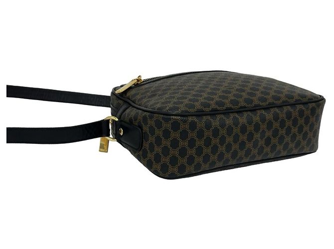 Triomphe Céline CELINE Vintage Macadam Blazon Schultertasche Braun Schwarz - Ansicht 7