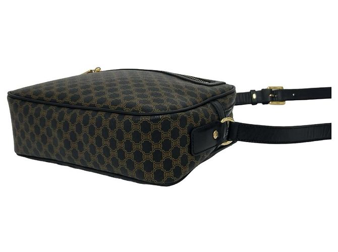 Triomphe Céline CELINE Vintage Macadam Blazon Schultertasche Braun Schwarz - Ansicht 8