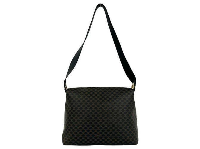 Céline Celine Vintage Macadam Blazon Triomphe Schultertasche Braun Schwarz - Ansicht 3