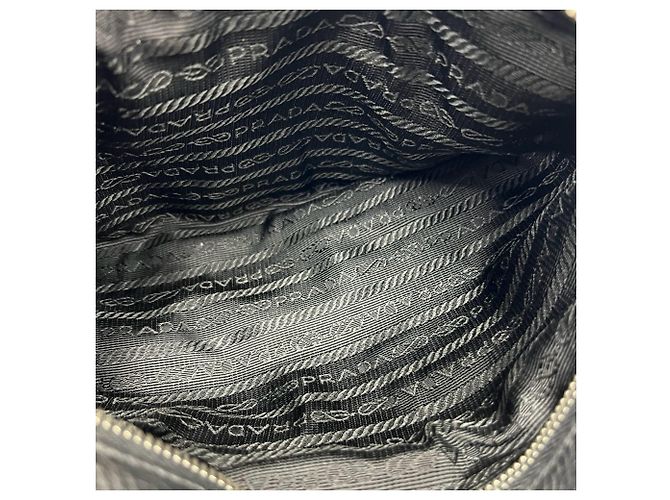 Tote Prada Triangle Logo Hardware Leather One-Shoulder Bag Black - view 10