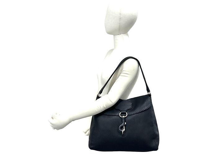 Tote Prada Triangle Logo Hardware Leather One-Shoulder Bag Black - view 2
