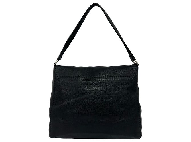 Tote Prada Triangle Logo Hardware Leather One-Shoulder Bag Black - view 3
