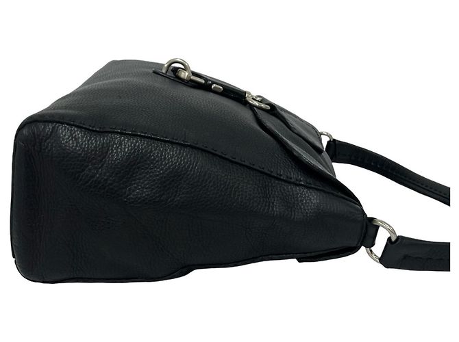 Tote Prada Triangle Logo Hardware Leather One-Shoulder Bag Black - view 6