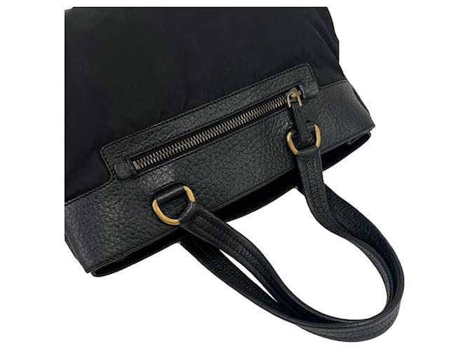 Mini-Tote-Bag mit Prada Triangle Logo-Plakette Schwarz - Ansicht 4