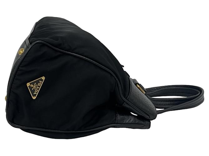 Mini-Tote-Bag mit Prada Triangle Logo-Plakette Schwarz - Ansicht 6