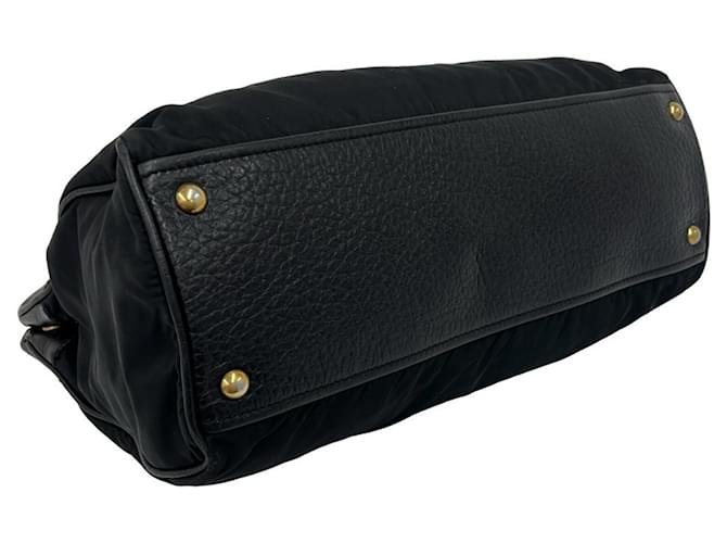Mini-Tote-Bag mit Prada Triangle Logo-Plakette Schwarz - Ansicht 7
