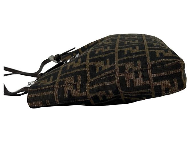 Sac cabas Fendi Vintage Zucca Motif FF Marron Noir - vue 5