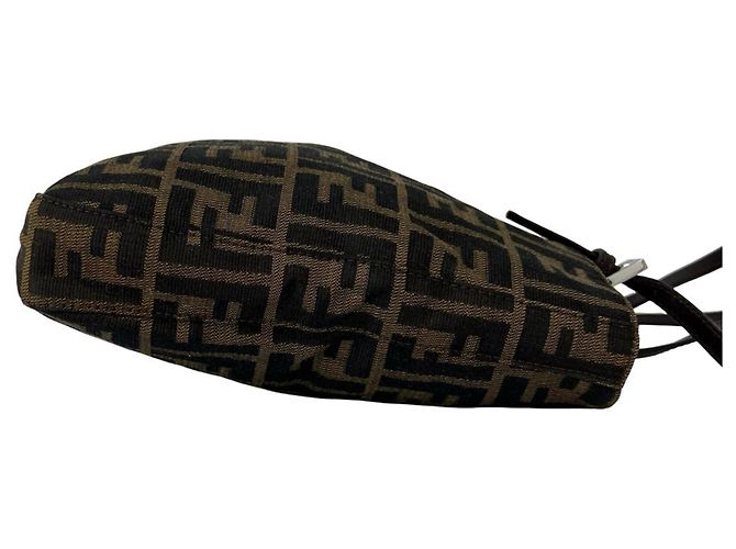 Sac cabas Fendi Vintage Zucca Motif FF Marron Noir - vue 6