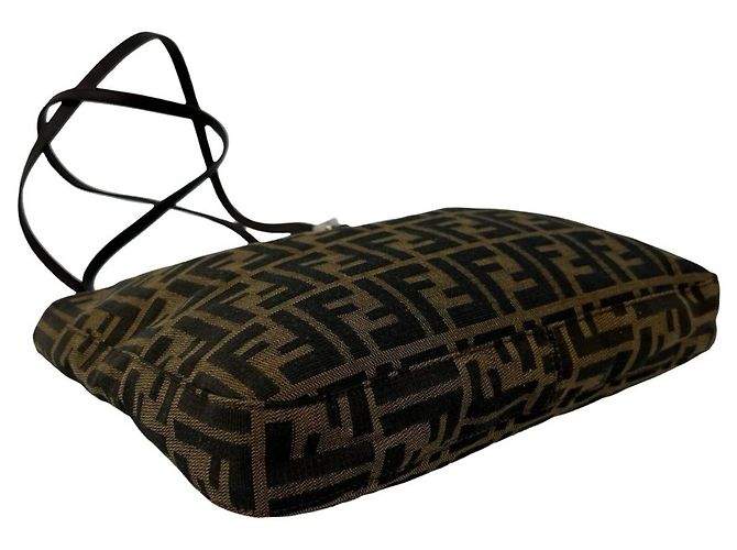 Sac cabas Fendi Vintage Zucca Motif FF Marron Noir - vue 7