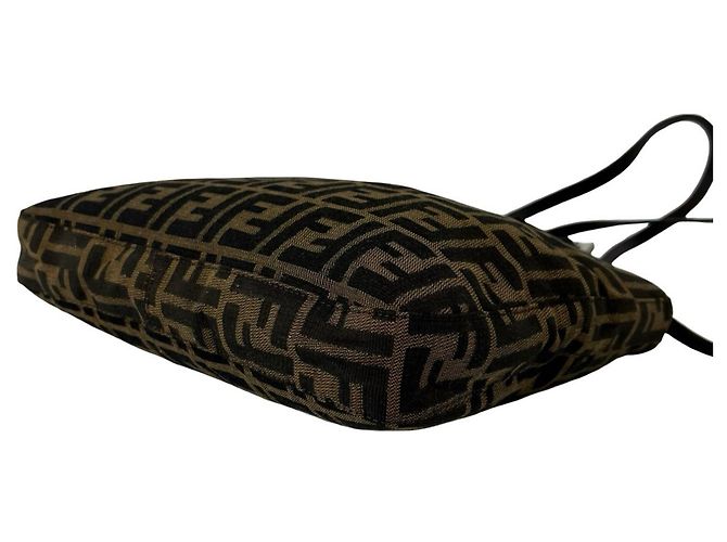Sac cabas Fendi Vintage Zucca Motif FF Marron Noir - vue 8