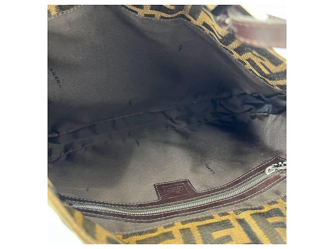 Sac cabas Fendi Vintage Zucca Motif FF Marron Noir - vue 9