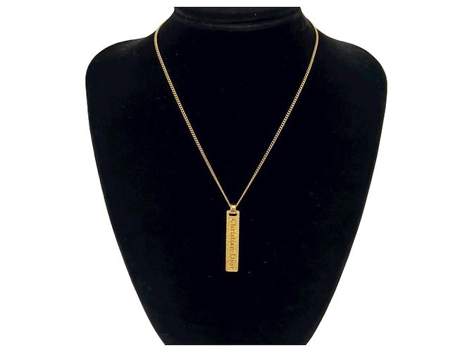 Collana Christian Dior Vintage Logo Plate D'oro - vista 2
