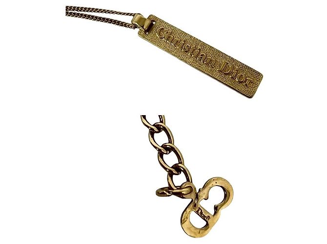 Collana Christian Dior Vintage Logo Plate D'oro - vista 3