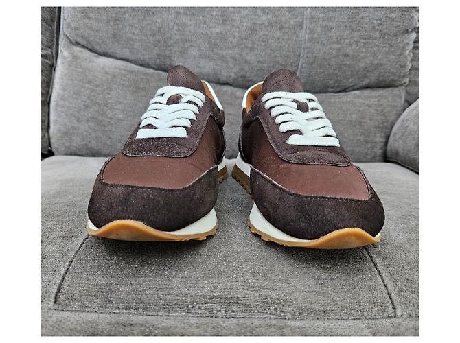 Sneakers The Row in scamosciato e tessuto marrone - vista 2