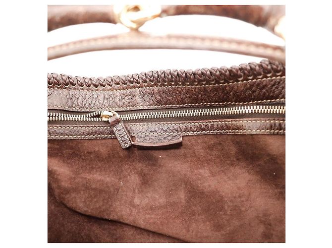 Borsa Hobo Gucci Monogram in pelliccia Marrone - vista 7