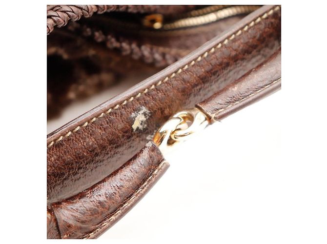 Borsa Hobo Gucci Monogram in pelliccia Marrone - vista 9