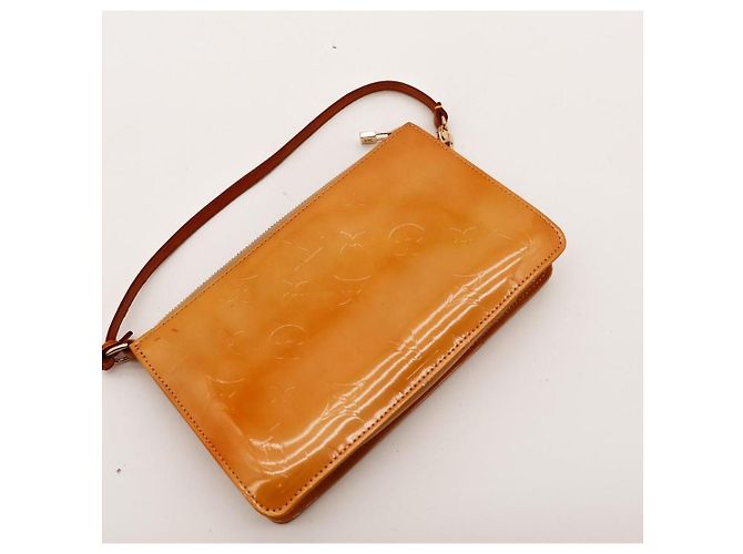 Louis Vuitton Monogram Vernis Pochette Cosmetic Pouch Arancione - vista 6