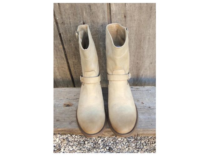 Botas Belstaff de cuero beige en estado nuevo - vista 3