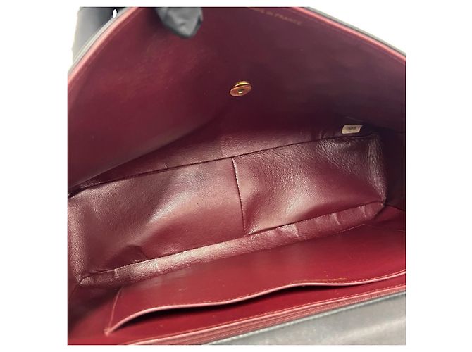 Chanel Vintage Large Matelassé Lammfell Schultertasche Schwarz - Ansicht 9