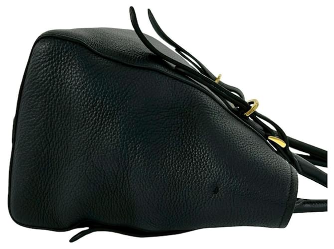 Prada Logo Hardware Leder Mini Tote Bag Schwarz - Ansicht 6