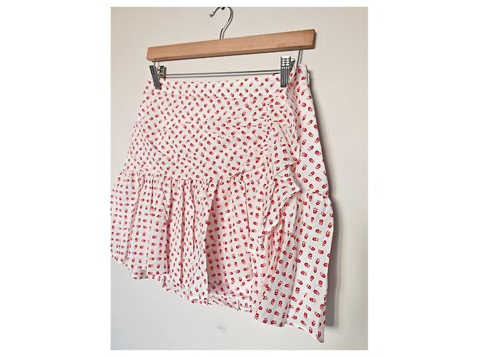 Claudie Pierlot Minifalda con estampado floral blanco y rojo Roja - vista 10