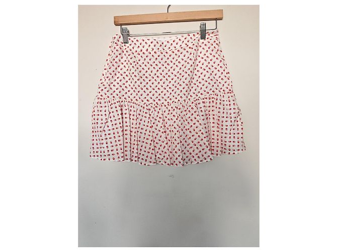 Claudie Pierlot Minifalda con estampado floral blanco y rojo Roja - vista 11