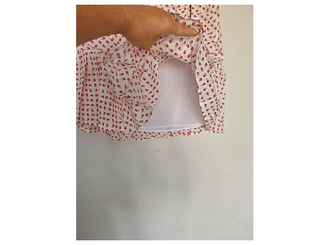 Claudie Pierlot Minifalda con estampado floral blanco y rojo Roja - vista 12
