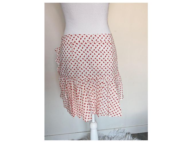Claudie Pierlot Minifalda con estampado floral blanco y rojo Roja - vista 4