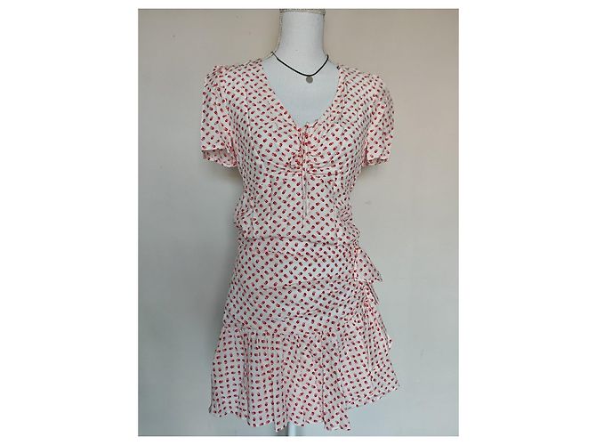 Claudie Pierlot Minifalda con estampado floral blanco y rojo Roja - vista 5