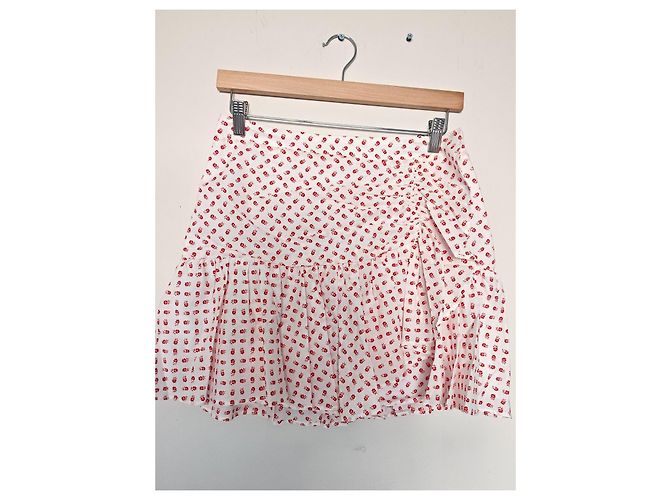 Claudie Pierlot Minifalda con estampado floral blanco y rojo Roja - vista 7