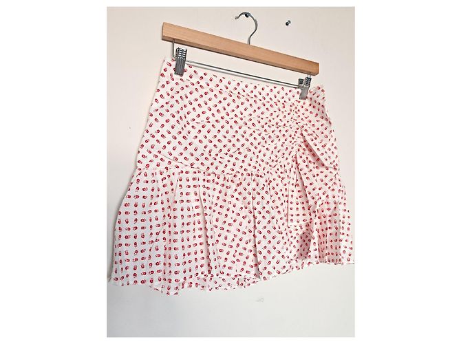 Claudie Pierlot Minifalda con estampado floral blanco y rojo Roja - vista 8