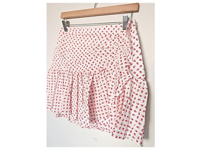 Claudie Pierlot Minifalda con estampado floral blanco y rojo Roja - vista 9