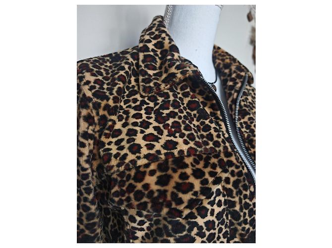 inconnue Jaqueta curta de leopardo em pele sintética - vista 16