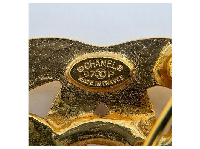 Timeless Spilla Chanel placcata oro con logo Coco D'oro - vista 5