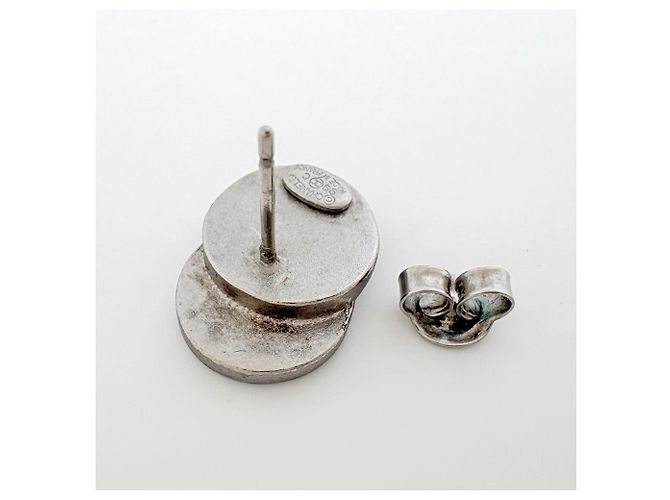 Pendientes de botón Chanel plata - vista 3