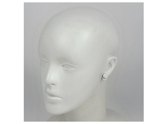Pendientes de botón Chanel plata - vista 5