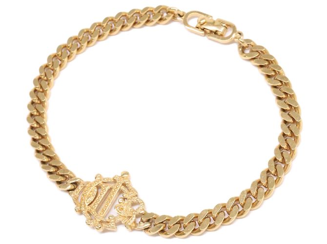 Bracciale a maglia cubana Christian Dior Emblem D'oro - vista 2