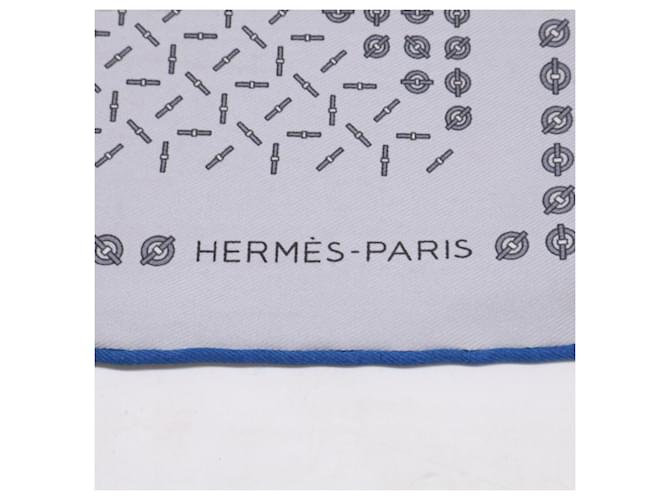 Hermès Sciarpa in seta Hermes Larguez les Amarres Marrone Blu navy - vista 3