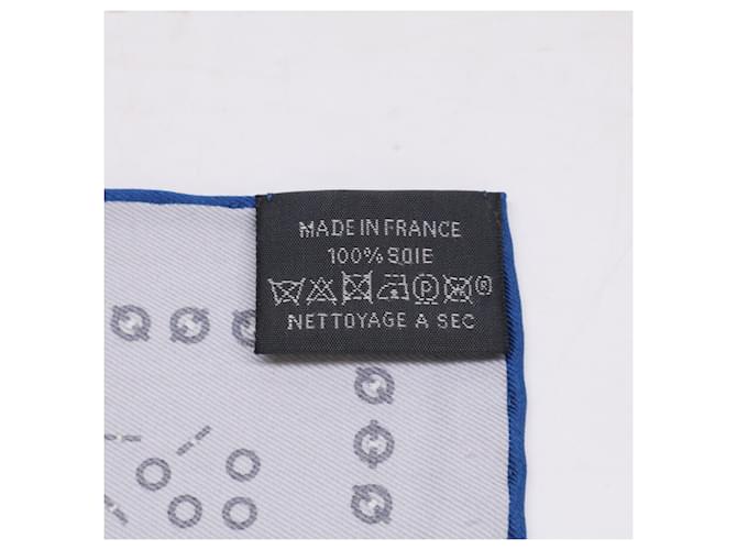 Hermès Sciarpa in seta Hermes Larguez les Amarres Marrone Blu navy - vista 5