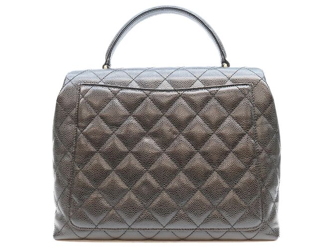 Borsa Chanel in pelle di vitello granulata Nero - vista 3