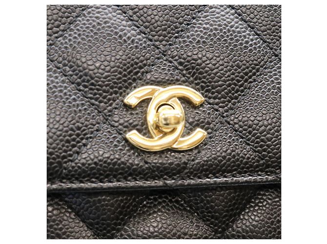 Borsa Chanel in pelle di vitello granulata Nero - vista 6