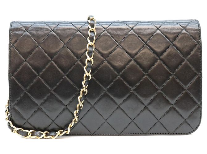 Borsa a Spalla Chanel Lambskin Full Flap Turnlock Matelassé 23 Nero - vista 3