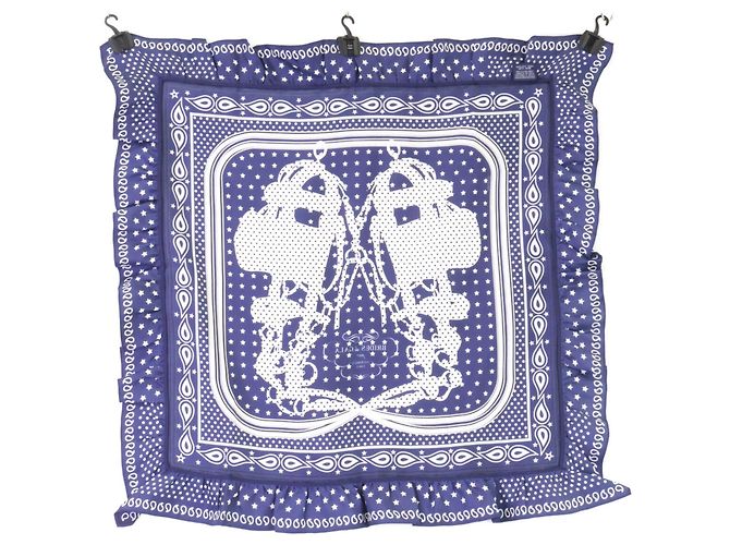 Hermès Bandana Hermes Brides Gala Dot Bleu Marine - vue 2