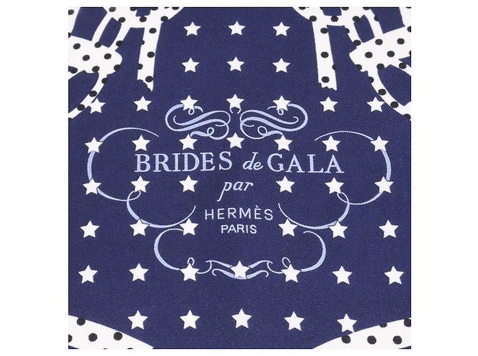 Hermès Bandana Hermes Brides Gala Dot Bleu Marine - vue 3