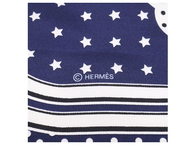 Hermès Bandana Hermes Brides Gala Dot Bleu Marine - vue 4