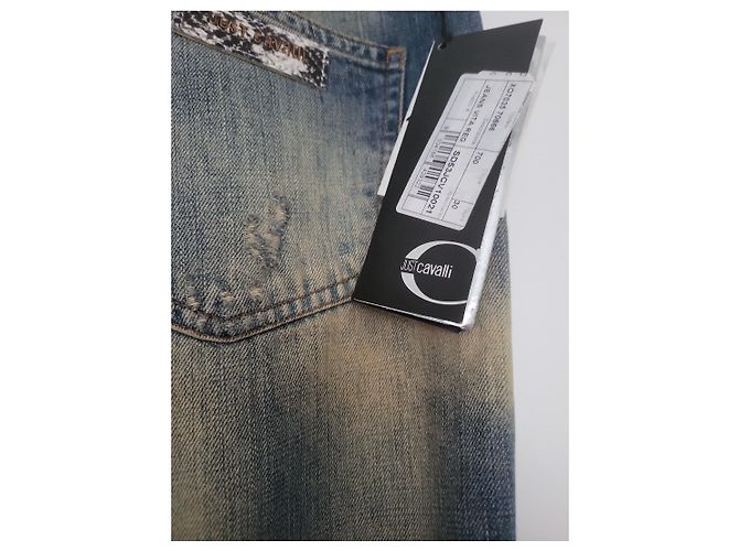 Roberto Cavalli Vaqueros lavados y rotos Just Cavalli Azul - vista 5