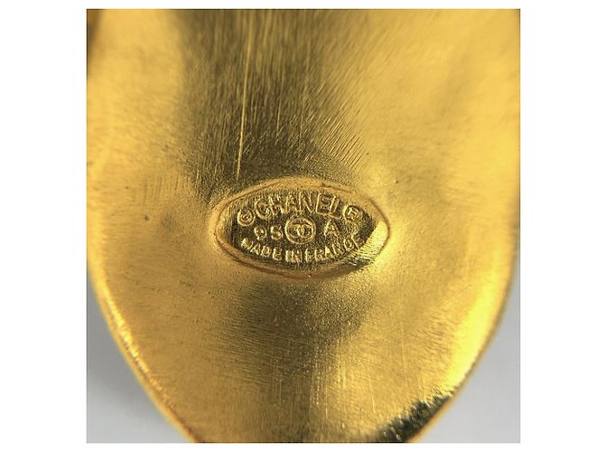 Chanel Coco Mark Brosche mit farbigem Stein Golden - view 6